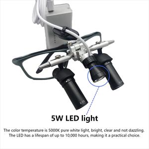 Ergo <strong>Loupes</strong> <strong>4X</strong> Binocular Magnifying Glasses Dental 48&deg; with 5W LED Spotlight Dentistry <strong>Surgical</strong> Tools Power Source Machinery - Product Image 3