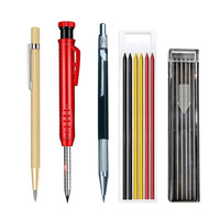 Outil de traçage pour le travail du bois marqueur de trou profond d'architecte crayon mécanique de charpentier stylo automatique à sec avec support à manche