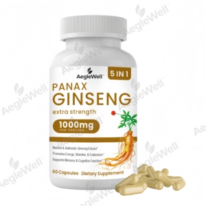 AegleWell Best-seller Panax Ginseng Cápsulas Ginsenósidos elevados para Energia & Desempenho <span class=keywords><strong>60</strong></span> Cápsulas Veganas - Product Image 1