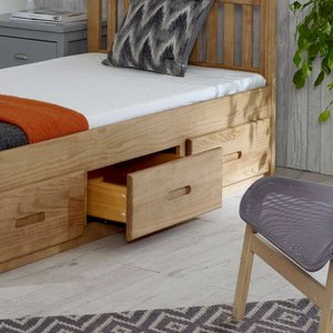 <span class=keywords><strong>Cama</strong></span> de Madera de Gran Capacidad <span class=keywords><strong>con</strong></span> Tres Cajones - Product Image 5