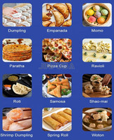 Machine automatique de fabrication de produits à base de petites céréales, papad, momo, empanada, samosa, gyoza, wonton, dumpling, machine à fabriquer des enveloppes, prix