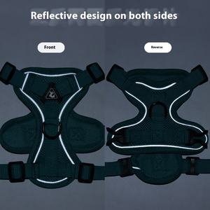 高級ファッションパッド入り反射材付き通気性ポリエステル製犬用ベスト、ボタン留め、牽引ロープ付き、XSサイズ、犬の散歩用、卸売 - Product Image 4