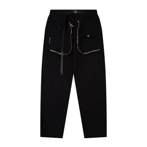 High street fashion toile cordon lâche pied cargo pantalons décontractés pour hommes