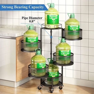 圆形方形家用网状移动可堆叠360旋转菜架搁板旋转厨房金属水果储物篮 - Product Image 4