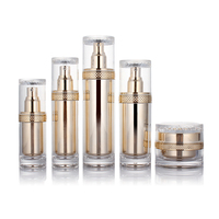 Emballage cosmétique en acrylique doré de luxe personnalisé, flacon de lotion, flacon de crème pour les soins de la peau