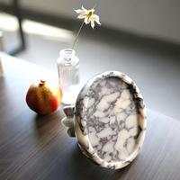 Plateau rond décoratif en marbre Calacatta Viola Purple de luxe pour gâteaux, pâtisseries et rangement de cuisine