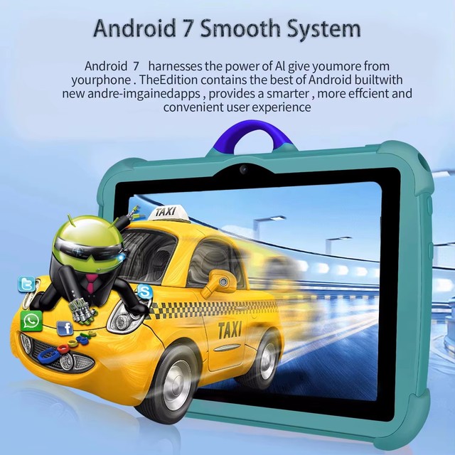 New Kids Tablet Tablets Quad-Core Kids Learning Educational WIFI Tablet for Children with Games
