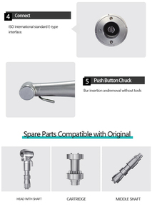 เครื่องมือกรอฟันไฟฟ้า CPONZ รุ่น <span class=keywords><strong>CP</strong></span>-SG25 ความเร็วต่ำ แบบ E พร้อมระบบน้ำเข้าภายนอก อัตราทด 1:1 - Product Image 4