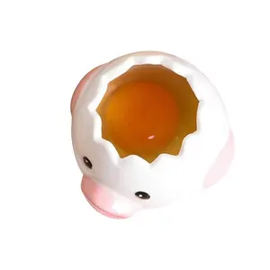 Pemisah Filter Alat Pemanggang Kreatif Pemisah Telur Ayam Kecil Lucu Keramik Telur Putih Pemisah Protein Kuning Telur