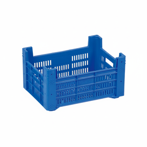 KE 980 Full Perforated Plastic <b>Crate</b> Heavy Duty Stackable Recyclable Foldable Industrial <b>Storage</b> Agriculture Harvest Use Deep - Product Image 2