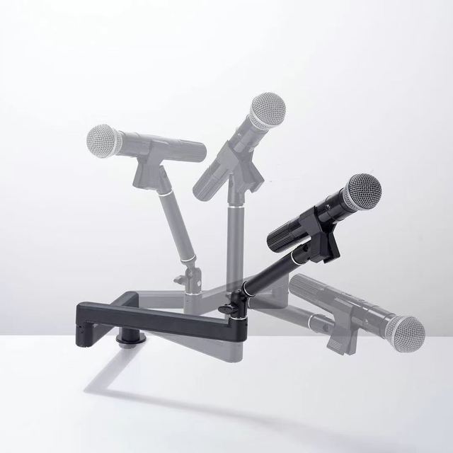 Gooermi DS-1 Low Profile 360° Rotation Folding Metal Microphone Stand for Podcast Streaming & Gaming