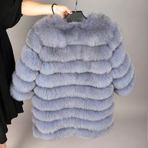 गर्म बिक्री के लिए नई देवियों हे गर्दन आस्तीन हटाने लंबे प्राकृतिक फॉक्स फर कोट महिलाओं रियल फॉक्स फर कोट - Product Image 3