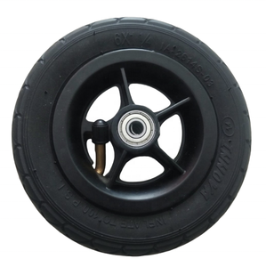 Precio de fábrica 6x1 1/4 pulgadas nueva rueda de goma neumática con llanta de aluminio para reemplazo de ruedas de carro de mano para patinete - Product Image 4