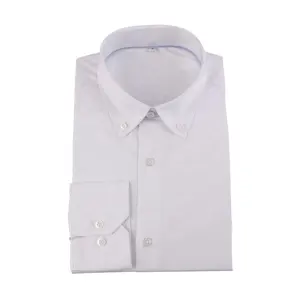 Online shopping custom wholesale plain dyed long sleeve men's uniform white shirts for school