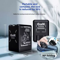 Chargeur Super Rapide GaN 120W de Haute Qualité avec Prise EU US UK et Câble Double Rétractable de 80 cm Type-C 20W de Puissance de Sortie pour Téléphone