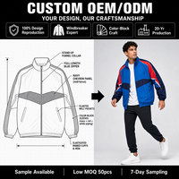 Chaqueta Deportiva Retro para Hombre, Estilo Color Block, Cortavientos, Estilo Vintage de los 90, con Cierre y Ribete en Contraste, Puños Elásticos