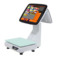 Balance tactile et terminal de point de vente Zhongji Ts15 avec imprimante thermique, système d'exploitation Windows, stockage 256 Go pour magasins de fruits et supermarchés de produits frais