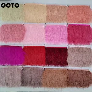 Wholesale 56 Ready-to-ship Colors 8-10CM Feather Lace Trimming Tassel Fabric 10-15cm Ostrich Fringe Trim