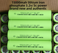Batterie cylindrique LFP IFR32140 15Ah 15000mAh, taux de décharge élevé 5C, cellule de puissance 1200 cycles 3.2V pour véhicules électriques et stockage solaire