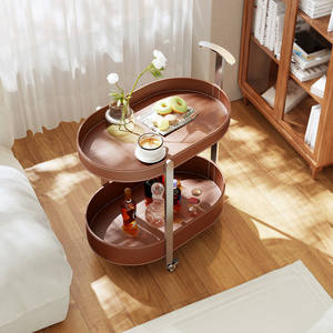 โต๊ะกาแฟสไตล์อิตาเลียนโมเดิร์นมินิมอลแบบเคลื่อนย้ายได้ โครงเหล็กสแตนเลส พร้อมล้อเลื่อน สำหรับห้องนั่งเล่นและห้องนอน เฟอร์นิเจอร์ตกแต่งบ้าน - Product Image 1