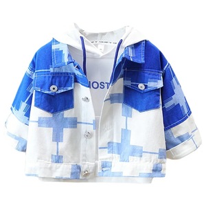 Ensemble deux pièces pour garçons Printemps-Automne 2025 : <span class=keywords><strong>Sweat</strong></span>-shirt et veste en jean en Spandex/Coton – Tendance et festif pour bébés - Product Image 5