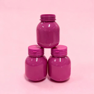 OEMカスタム120ml着色プラスチックPET食品グレードボトルチューインガムキャンディー & 薬スクリューキャップ付きシルクスクリーン印刷 - Product Image 2