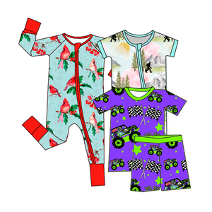 कार बांस की छोटी आस्तीन बेबी जिप्पी पजामा, वसंत में सबसे ज्यादा बिकने वाली कस्टम कार, क्रिसमस और हेलोलीन पैटर्न के साथ - Product Image 4