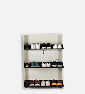 Étagère à chaussures en métal inclinable en ivoire métallique Étagère à chaussures murale Couloir spacieux avec différentes hauteurs Entrée - Product Image 4