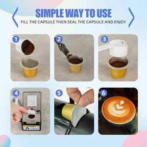 100 tapas <span class=keywords><strong>de</strong></span> papel <span class=keywords><strong>de</strong></span> aluminio para taza <span class=keywords><strong>de</strong></span> <span class=keywords><strong>filtro</strong></span> <span class=keywords><strong>de</strong></span> café compatibles <span class=keywords><strong>con</strong></span> máquinas <span class=keywords><strong>de</strong></span> línea <span class=keywords><strong>originales</strong></span> Nespresso - Product Image 5