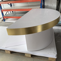FSDKX Factory Luxus Halbkreis Esstisch Spiegel Gold Acryl Halbrund Hochzeits tisch Für Hochzeits dekorationen