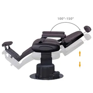 Luxury Antique Beauty Salon Black Reclining Hydraulic Barber Chair Vintage Salon Hair Shop Styling Barber Chair For Sales