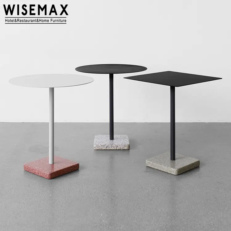 WISEMAX — meuble de restaurant, table à manger d'extérieur, ronde, carrée, moderne, à base de rasoir, avec plateau en métal, table de café