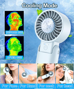 Mini ventilateur de poche pliable 5 vitesses, humidificateur, faible bruit, batterie portable 2000 mAh, idéal pour un cadeau - Product Image 6