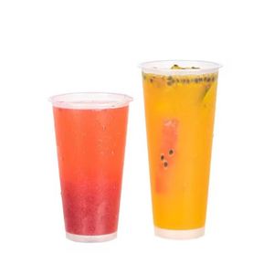 Gobelets jetables en plastique PP transparents de 12oz, 16oz, 22oz, 24oz avec couvercle pour boissons froides, thé Boba, jus, logo personnalisé – Vente en gros - Product Image 2