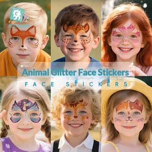 สติกเกอร์ติดหน้าเด็ก <span class=keywords><strong>ลาย</strong></span>การ์ตูนสัตว์ แบบกากเพชร สำหรับแต่งหน้าชั่วคราว <span class=keywords><strong>ลาย</strong></span>ยุโรปอเมริกัน ปี 2025 - Product Image 2