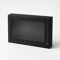 Caja de Cartón para Envíos Personalizada al por Mayor, con Ventana Transparente de PVC, Grabado en Relieve, Duradera, Reciclable, Moderna y Elegante, para Regalos de Cuidado de la Piel