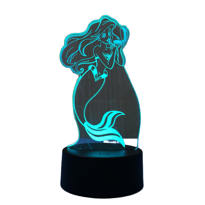 Modern 3D Illusion Visual LED USB Night Light Valentine's Day Gift Smart Home ABS Lamp Remote Control White Shade Hotel