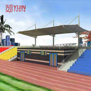 Structure de toiture en membrane tendue en PVDF pour gymnases et stades, auvent de protection architectural - Product Image 4
