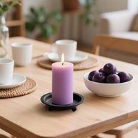 Ensemble de 2 porte-bougies en métal, plateaux ronds pour bougies cylindriques et bougies sphériques
