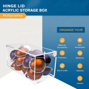 Porte-dosette de café en acrylique Transparent moderne, boîte de rangement pour Capsules de café avec couvercle à charnière pour Capsules Nespresso <span class=keywords><strong>Vertuo</strong></span> K Cups - Product Image 6