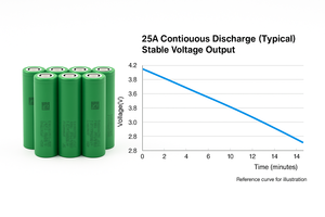بطارية 21700 50S |   بطارية 5000 مللي أمبير في الساعة بتفريغ مستمر 25 أمبير |   خلية موثوقة للأدوات الكهربائية والتطبيقات الصناعية |   دعم التصنيع حسب الطلب والتصميم الأصلي للمعدات - Product Image 2