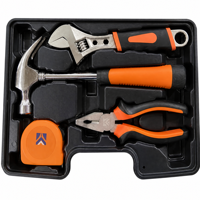 Ensemble d'outils à main 11 pièces pour la maison : tournevis, marteau, pince, clé, testeur de tension, boîte à outils de réparation DIY avec étui de rangement pour usage domestique