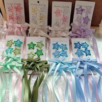 En gros 6 pcs/set Star BB Pinces À Cheveux Accessoires De Cheveux Ruban Coloré Arcs Épingle À Cheveux pour Les Filles