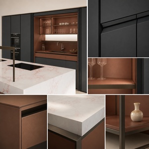 Gabinetes de Cocina Gris Oscuro con Certificación FSC, Juego de Gabinetes de Cocina de Madera Contrachapada Sostenible de Lujo, Fabricante de Muebles de Cocina Modulares Modernos - Product Image 3