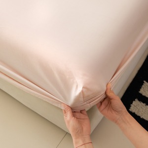 Housse de lit en coton pur tissé couleur unie, style minimaliste, 60 fils, 200TC, écologique, toutes saisons, double/simple - Product Image 2