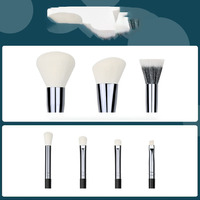 Noir Yao 7 pièces ensemble de pinceaux de maquillage à poils doux poudre libre Contour point couleur ombre à paupières pinceau Spot maquillage ensemble de pinceaux