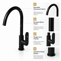 Robinet de lavabo moderne à levier unique en laiton pour salle de bain, idéal pour appartement, hôtel, projets de gros