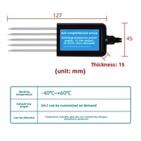 Capteur de température et d'humidité du sol en acier inoxydable, mesure de l'acidité, de l'alcalinité, des nutriments, du pH, de l'humidité, de la conductivité électrique, de l'azote, du phosphore, du potassium
