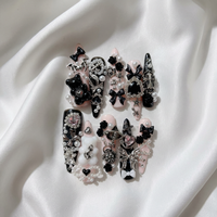 Faux ongles en acrylique faits à la main, vente en gros, motif 3D Flare pour fêtes et usage quotidien, style gothique personnalisé, en vrac