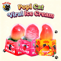 Es Krim PoPI CAT Factory Direct 3D Virus Internet Celebrity Rasa Peach Lychee Mango untuk Supermarket, Retail, Ekspor, Kemasan 75g